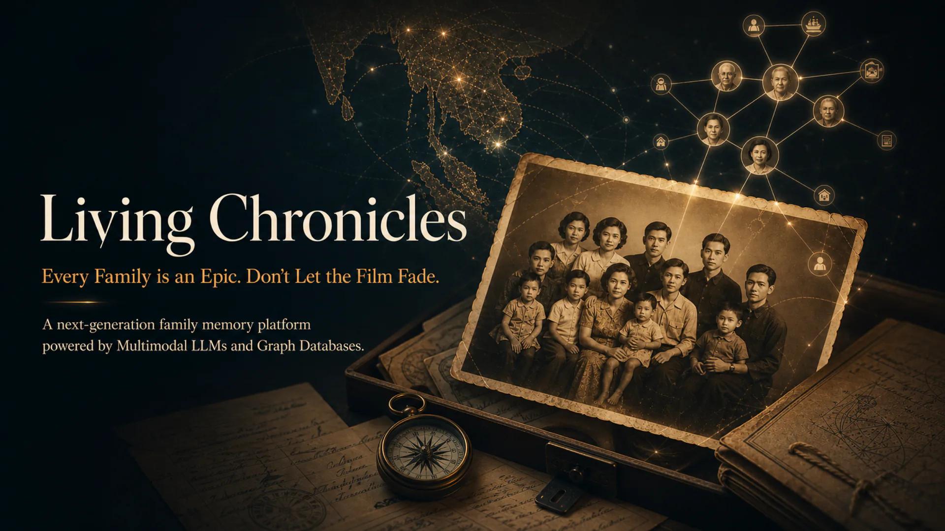 Living Chronicles family photograph and memory graph project cover